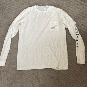 Vineyard Vines Long Sleeve Shirt, White Happy Holidays